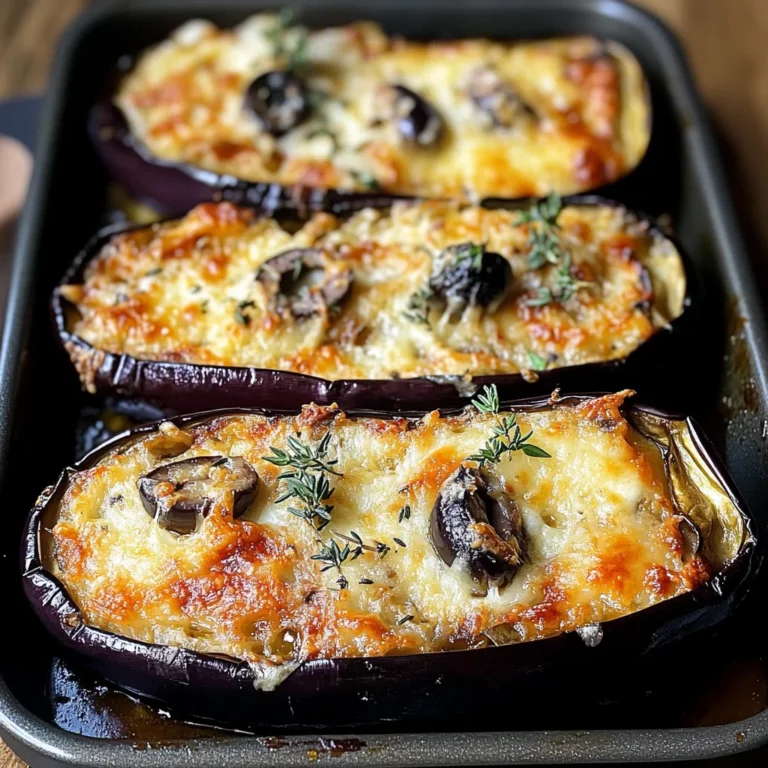 Aubergines gratinées mozzarella olives