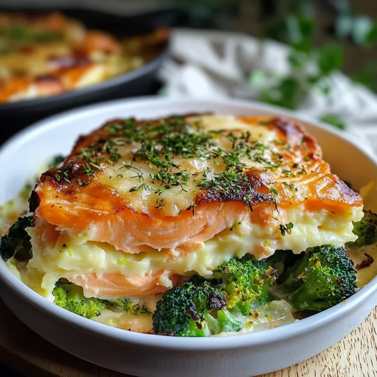 Parmentier au saumon et brocolis