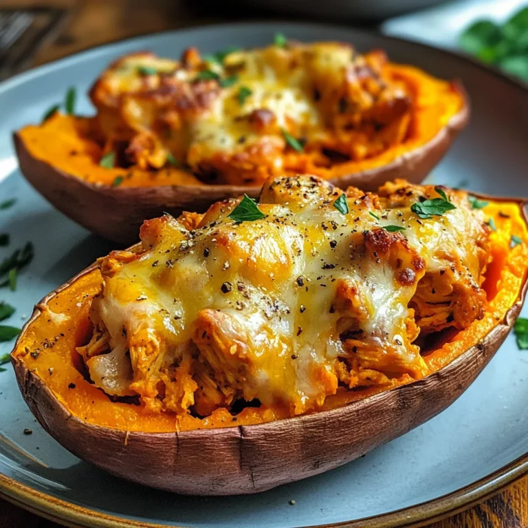 Patate douce farcie au poulet