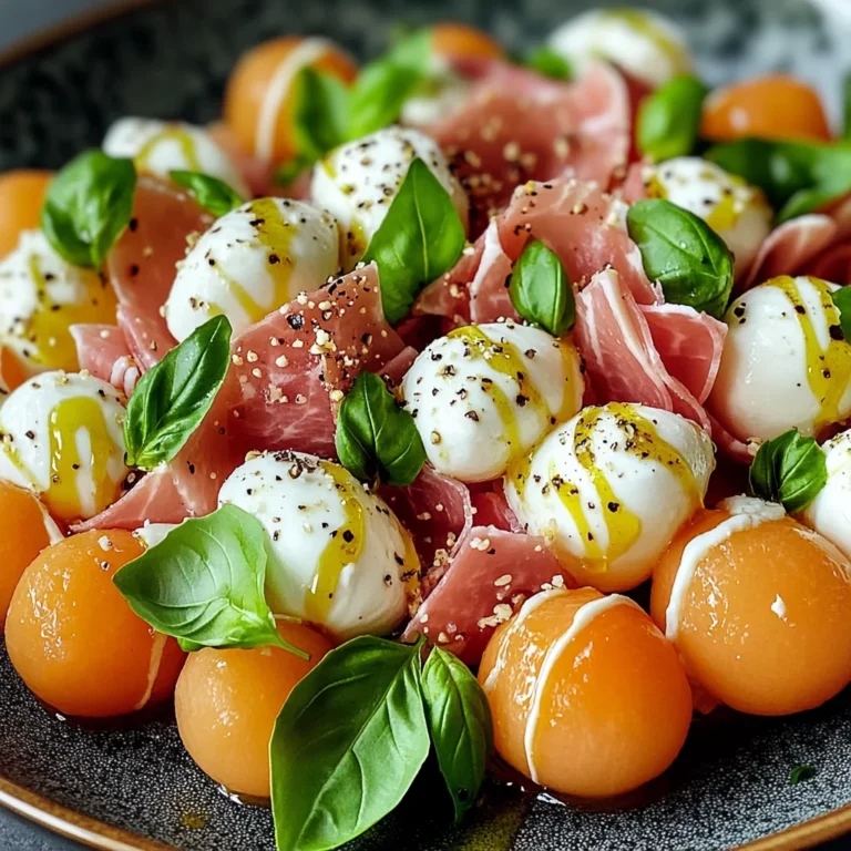 Salade melon jambon de poulet mozzarella