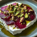 Feta battue, betteraves, pistaches