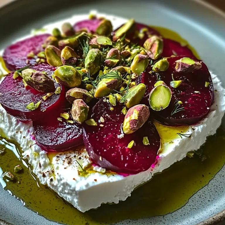 Feta battue, betteraves, pistaches