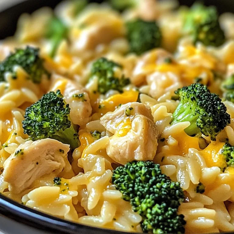 Poulet brocoli orzo au cheddar