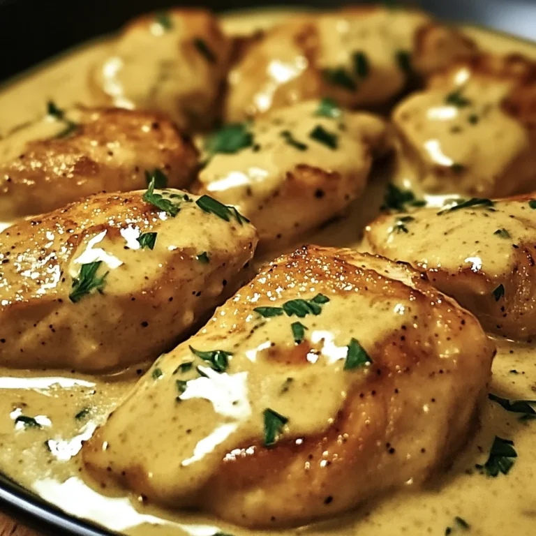 Poulet crémeux à la moutarde et au vinaigre de cidre blanc