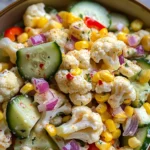 Salade chou-fleur maïs concombre