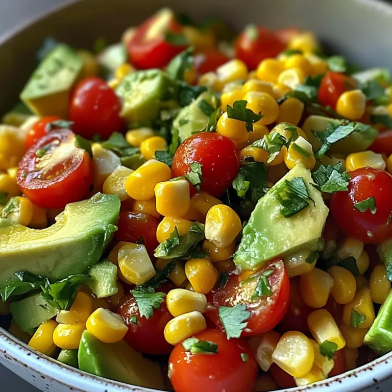 Salade de maïs et avocat