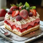 Tiramisu à la fraise avec biscuits roses de Reims